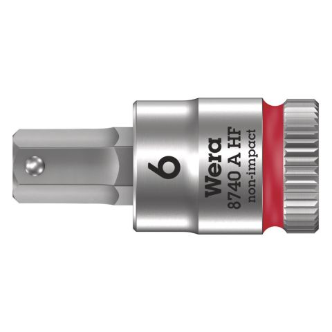 Wera 05003337001 8740 A HF Binnenzeskant Zyklop Bitdop met 1/4"-aandrijving met vasthoudfunctie 6 x 28mm