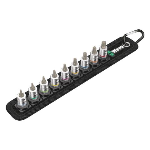 Wera 05003882001 Belt A 3 TORX® HF Zyklop Bitdoppen set TORX®, met vasthoudfunctie, 1/4" -aandrijving, 9‑delig