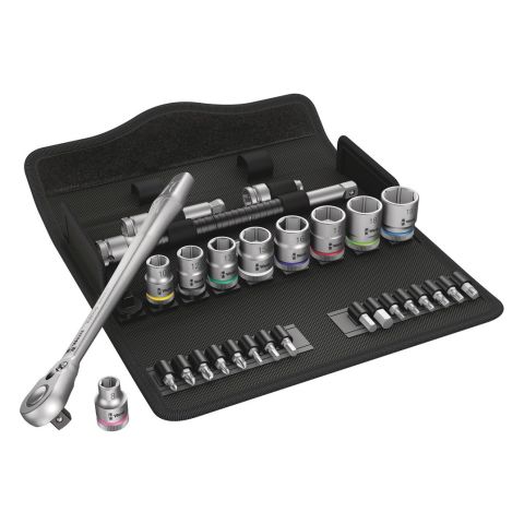 Wera 05004048001 8100 SB 8 Zyklop Metal-ratelset, omschakelpal, 3/8"-aandrijving, metrisch, 29‑delig