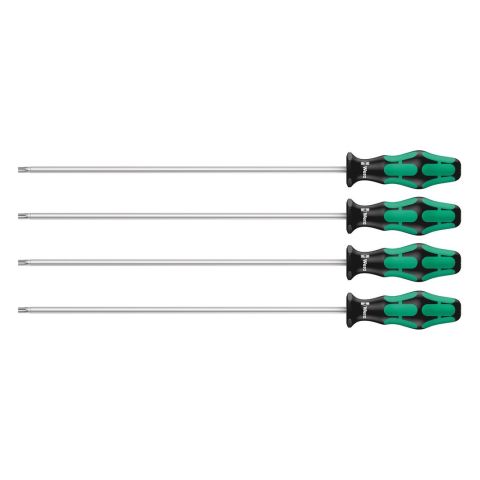 Wera 05028074001 367/4 TORX® HF Kraftform Plus Schroevendraaierset met vasthoudfunctie met 300 mm lange klingen, 4‑delig