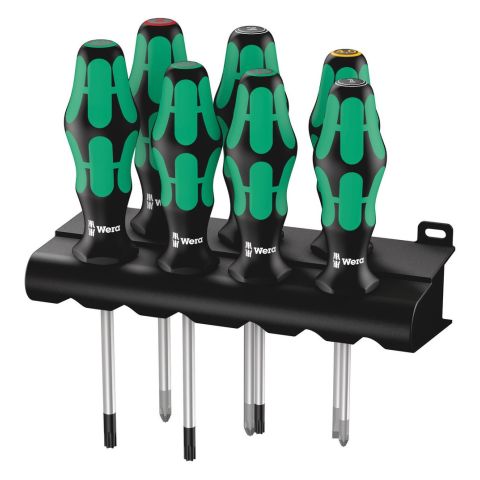 Wera 05320540001 335/350/367/7 Schroevendraaiserset Kraftform Plus Lasertip + houder, 7‑delig