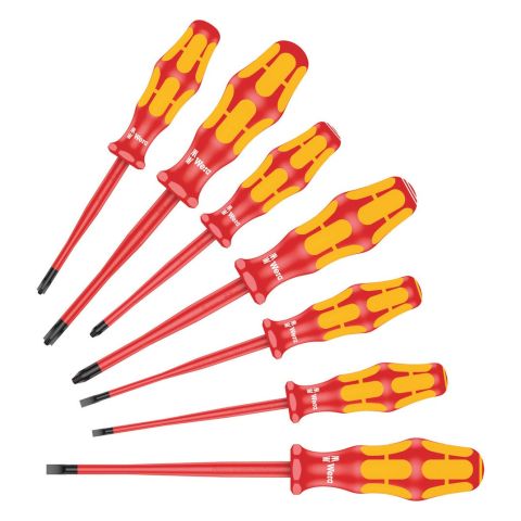 Wera 05135961001 160 iSS/7 Schroevendraaierset Kraftform Plus Serie 100. Met gereduceerde klingdiameter alsmede kleinere greepdiameters, 7‑delig