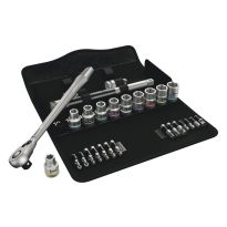 Wera 05004078001 8100 SC 8 Zyklop Metal-ratelset, omschakelpal, 1/2"-aandrijving, metrisch, 28‑delig