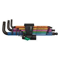 Wera 05073593001 950/9 Hex-Plus Multicolour 1 SB Stiftsleutelset, metrisch, BlackLaser, 9‑delig