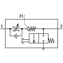 FESTO 8001459 Smoorventiel met terugslagklep VFOF-LE-BAH-G18-Q6