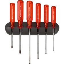 Schroevendraaierset 6-delig sleuf PH in wandhouder Classic PB Swiss Tools