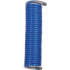 Spiraalslang PA blauw, schroefkoppeling+ knikbescherming BU R1/4" 8x6mm, 5m RIEGLER
