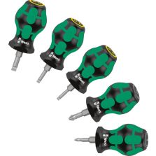 Schroeverdr.set Stubby 5-delig gleuf PZ Wera