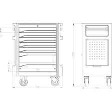 Gereedschapswagen 2018 800x490x1030mm FORMAT
