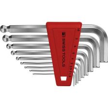 Haakse inbussleutelset in kunststof box 9-delig 1,5-10mm kogelkop PB Swiss Tools
