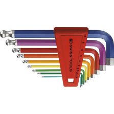 Haakse inbussleutelset in kunststof box 9-delig 1,5-10mm Rainbow kogelkop PB Swiss Tools