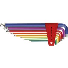 Haakse inbussleutelset in kunststof box 9-delig 1,5-10mm Rainbow kogelkop PB Swiss Tools