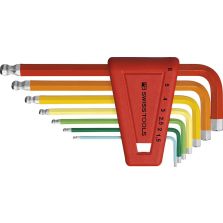 Haakse inbussleutelset in kunststof box 7-delig 1,5-8mm Rainbow kogelkop PB Swiss Tools