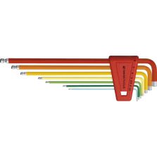 Haakse inbussleutelset in kunststof box 7-delig 1,5-6mm Rainbow kogelkop PB Swiss Tools