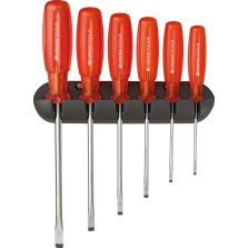 schroevendraaierset 6-delig gleuf in wandhouder Multicraft PB Swiss Tools