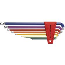 Haakse inbussleutelset in kunststof box 9-delig 1,5-10mm 100° Rainbow PB Swiss Tools