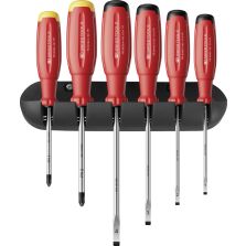 Schroevendraaierset 6-delig sleuf PH op wandhouder SwissGrip EVO PB Swiss