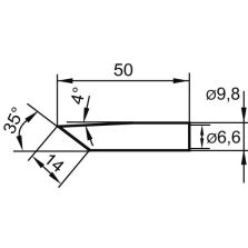 Soldeerpunt ERSADUR nr. 832 14,0 mm, afgeschuind Ersa