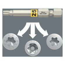 Bit taaihard 1/4" DIN 3126 E6,3 T8x50mm vasthoudfunctie Wera