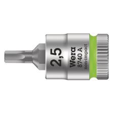 Wera 05003331001 8740 A Binnenzeskant Zyklop Bitdop met 1/4"-aandrijving 2,5 x 28mm