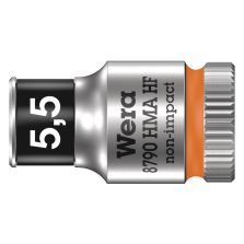 Wera 05003720001 8790 HMA HF Zyklop Hand- en Machinedop, met 1/4"-aandrijving, met vasthoudfunctie 5,5 x 23mm
