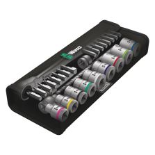 Wera 05004048001 8100 SB 8 Zyklop Metal-ratelset, omschakelpal, 3/8"-aandrijving, metrisch, 29‑delig