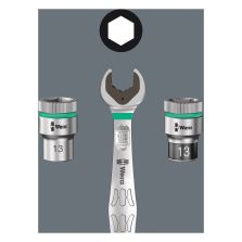 Wera 05004077001 8100 SC 7 Zyklop Metal-ratelset doorsteekvierkant, 1/2"-aandrijving, metrisch, 28‑delig