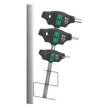 T-greep schroevendraaier-set in houder 7-delig 2,5-10mm hold-functie en bithouder Wera