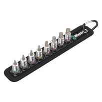 Wera 05003881001 Belt A 2 Zyklop binnenzeskant Bitdoppen set, met vasthoudfunctie, met 1/4" -aandrijving, 8‑delig