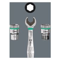 Wera 05004017001 8100 SA 7 Zyklop Metal-ratelset doorsteekvierkant, 1/4"-aandrijving, metrisch, 28‑delig