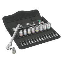 Wera 05004018001 8100 SA 8 Zyklop Metal-ratelset, omschakelpal, 1/4"-aandrijving, metrisch, 28‑delig
