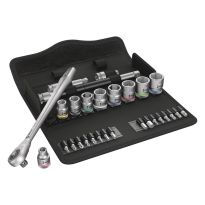 Wera 05004047001 8100 SB 7 Zyklop Metal-ratelset doorsteekvierkant, 3/8"-aandrijving, metrisch, 29‑delig