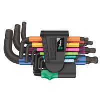 Wera 05133164001 950/9 Hex-Plus Multicolour 2 Stiftsleutelset, metrisch, BlackLaser, 9‑delig